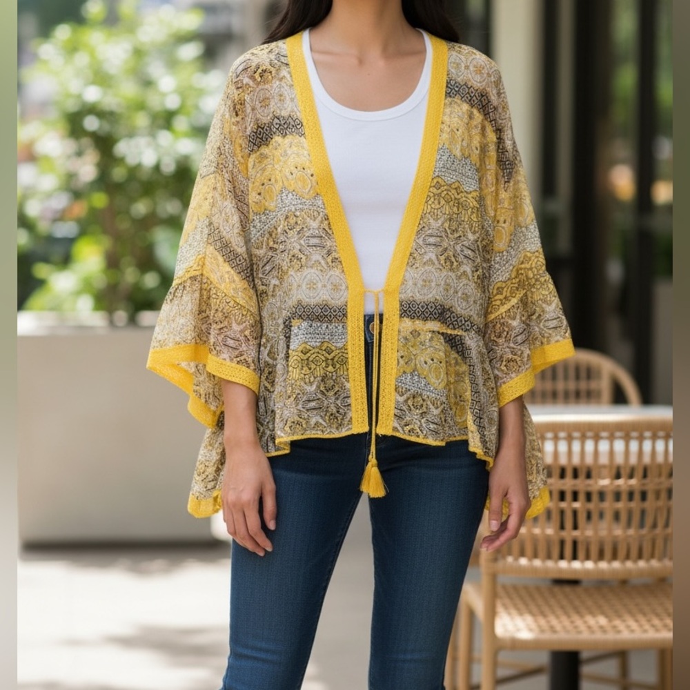 Easel Sunlit Patchwork Kimono - image 1